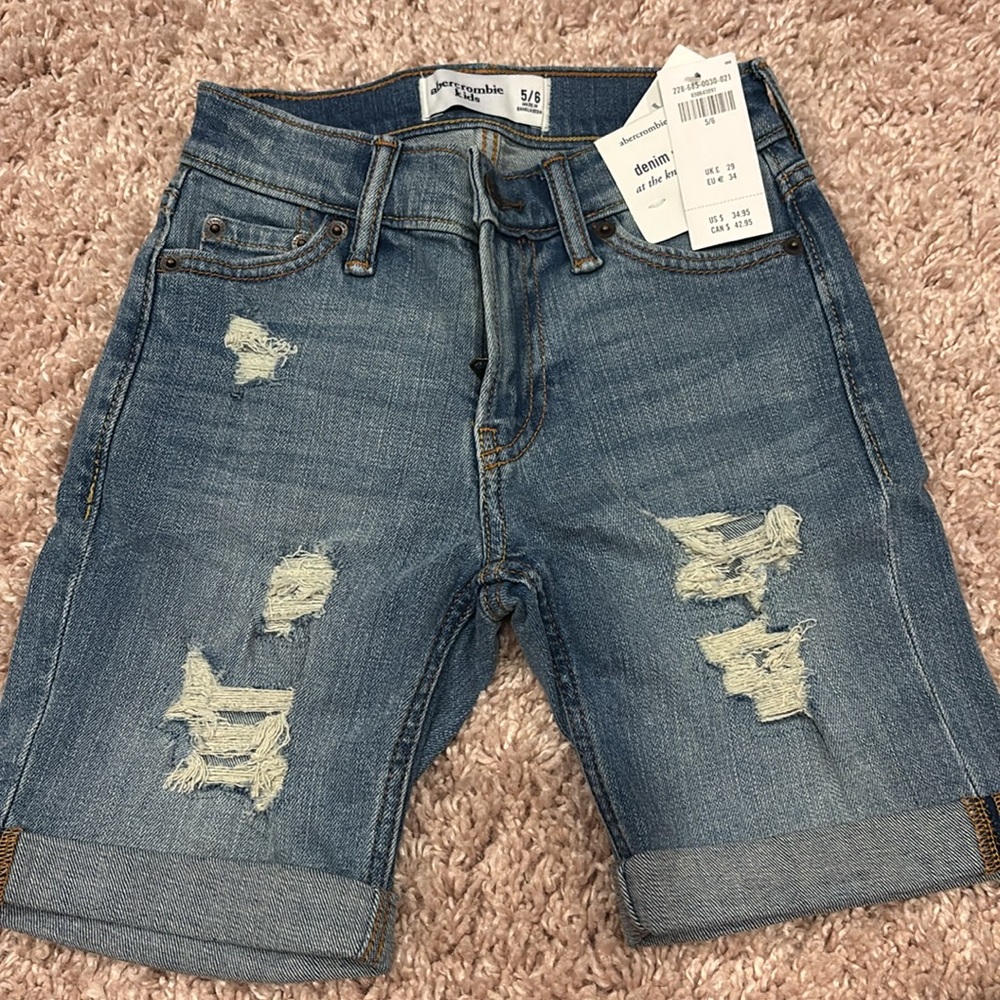 NEW Boys Abercrombie Kids Blue Denim Shorts
